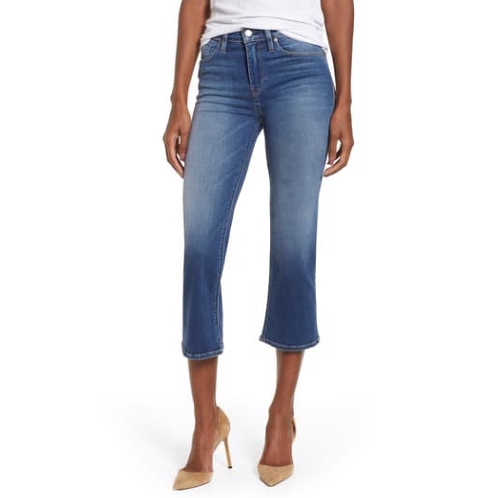 HUDSON Stella Crop Straight Leg Jeans 29  High Rise Stretch Denim Cropped Flare